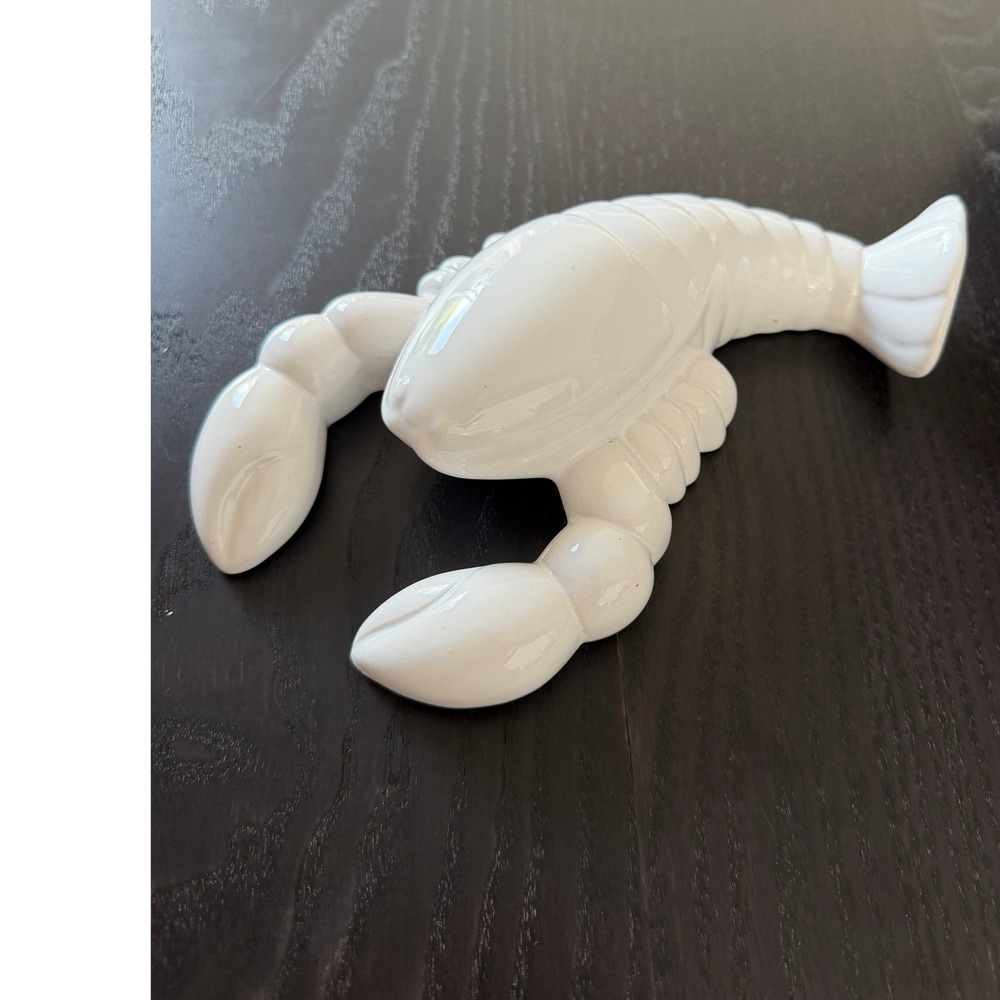 White Ceramic Lobster Wall Hanging Nautical Coastal Beach House Decor 9.5 inch